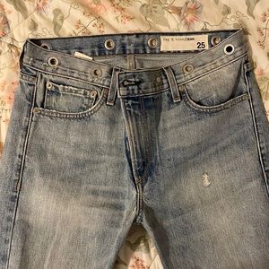 Rag & Bone Low Rise Light Wash Jeans in Good Condition